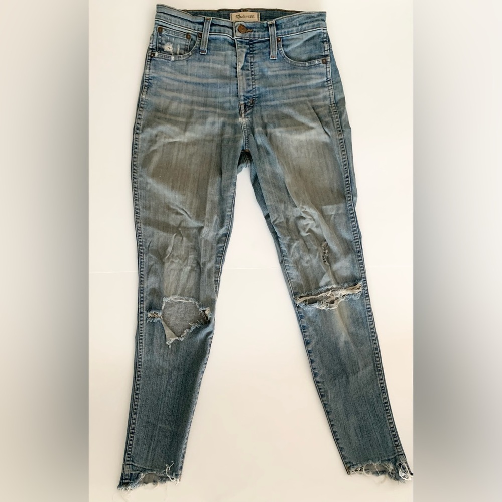 Madewell distressed 10” High rise jean